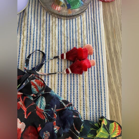 ROCOCO SAND Black Floral Wrap Mini DRESS Long Sleeve Cocktail Cottagecore Sz XS - Picture 12 of 15